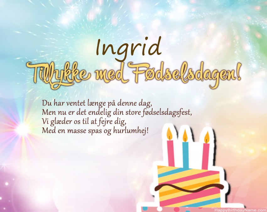 Tillykke med fødselsdagen Ingrid i vers