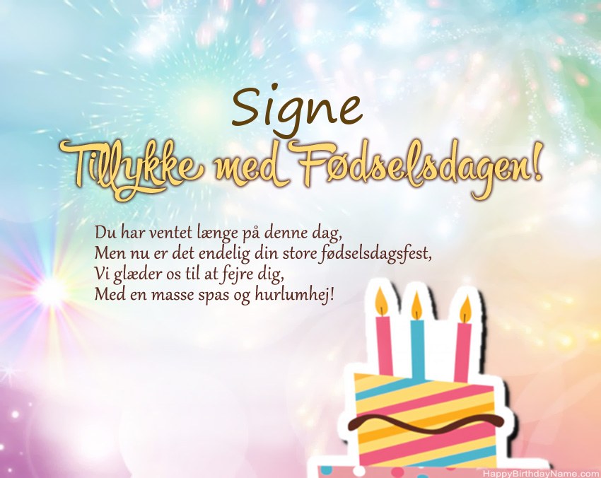 Tillykke med fødselsdagen Signe i vers Tillykke med fødselsdagen Signe i vers