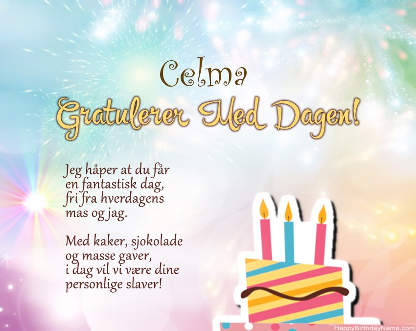 Dikt på fødselsdag for Celma