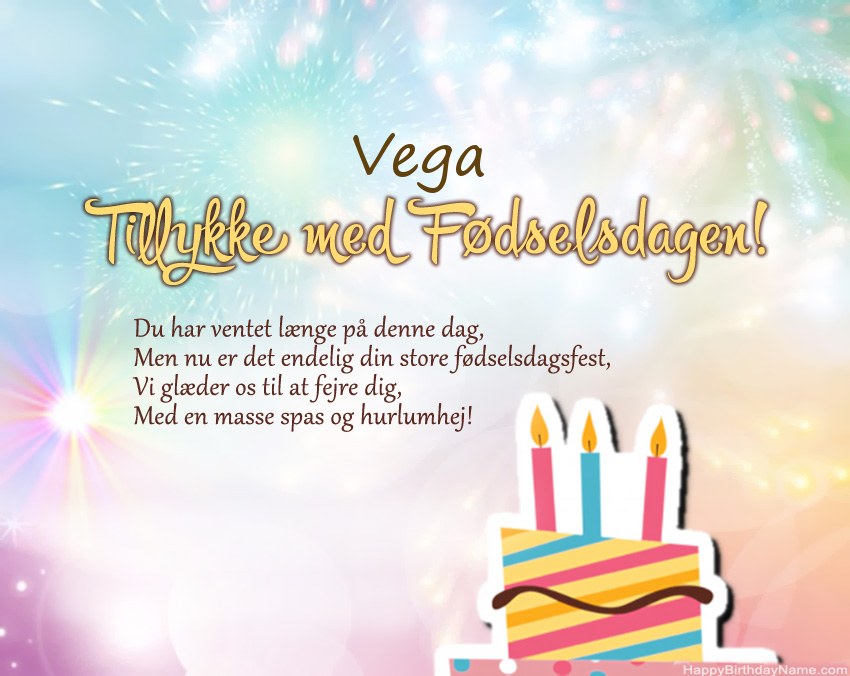 Tillykke med fødselsdagen Vega i vers