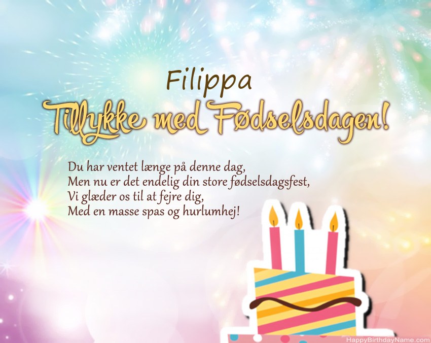Tillykke med fødselsdagen Filippa i vers