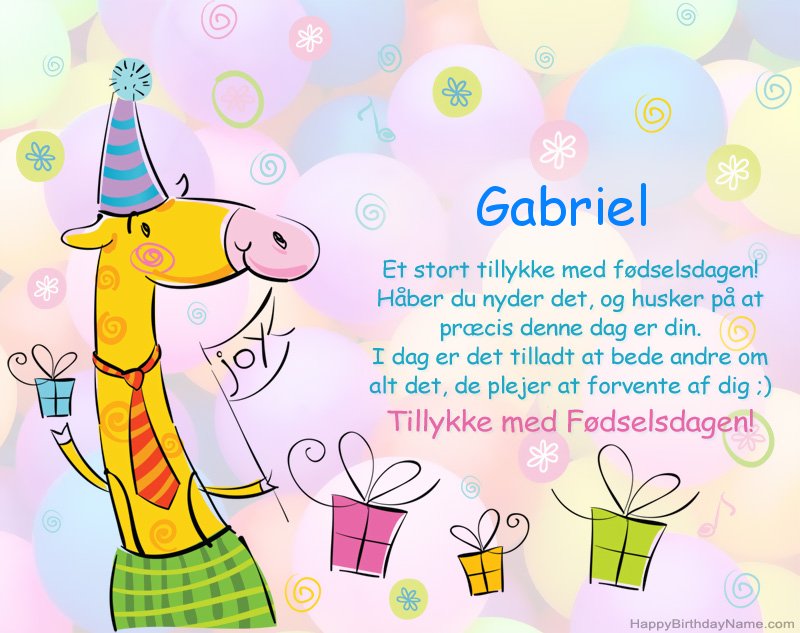 Børns lykønskning med tillykke med fødselsdagen til Gabriel Børns lykønskning med tillykke med fødselsdagen til Gabriel