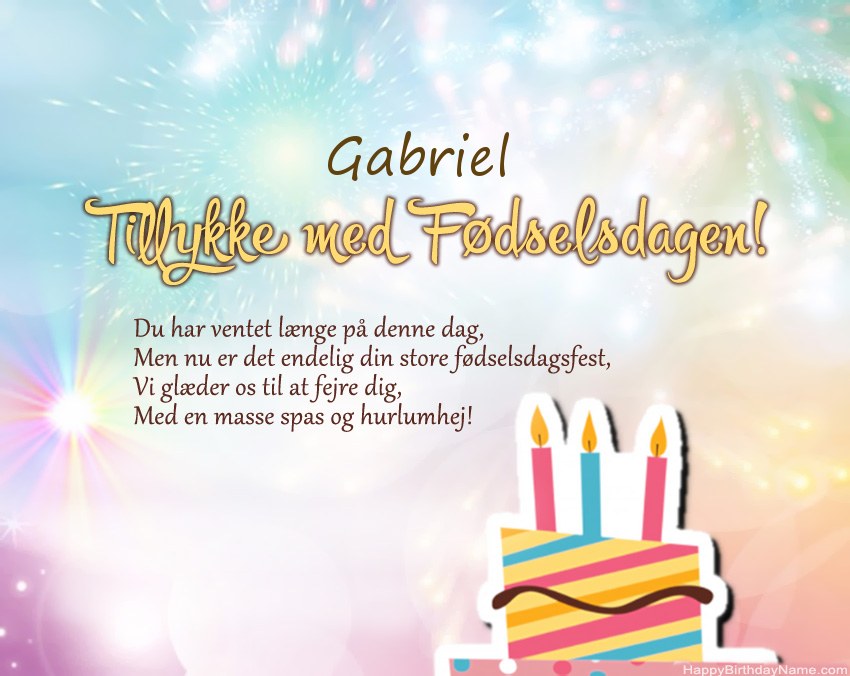 Tillykke med fødselsdagen Gabriel i vers Tillykke med fødselsdagen Gabriel i vers