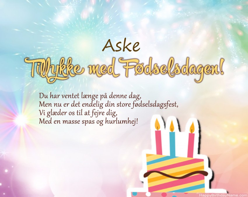 Tillykke med fødselsdagen Aske i vers Tillykke med fødselsdagen Aske i vers