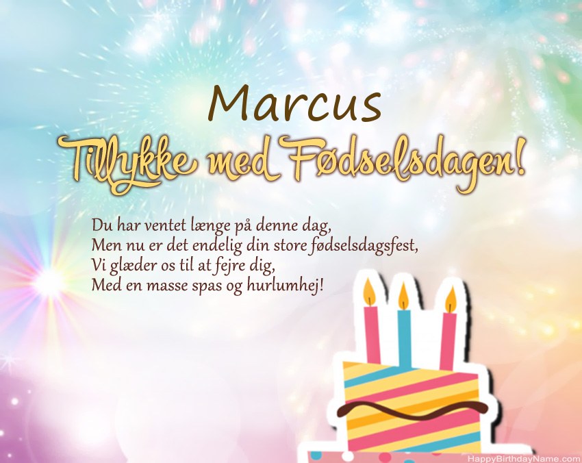 Tillykke med fødselsdagen Marcus i vers
