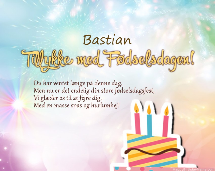 Tillykke med fødselsdagen Bastian i vers