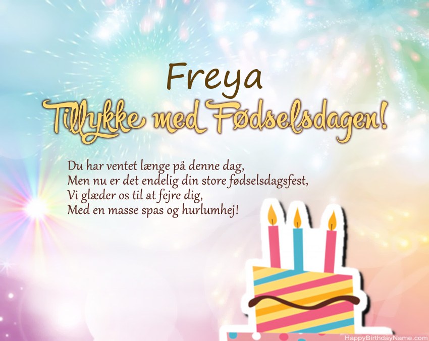 Tillykke med fødselsdagen Freya i vers