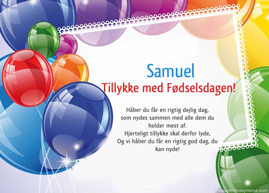 Tillykke med fødselsdagen Samuel!