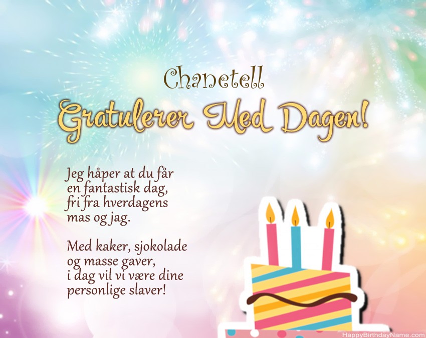 Dikt på fødselsdag for Chanetell