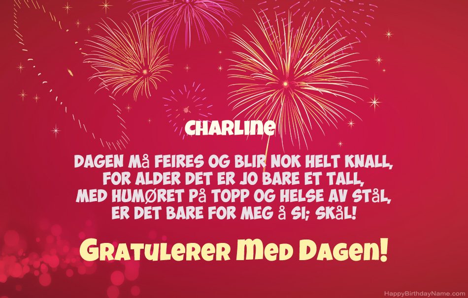 Vakre bilder for Gratulerer med Charline