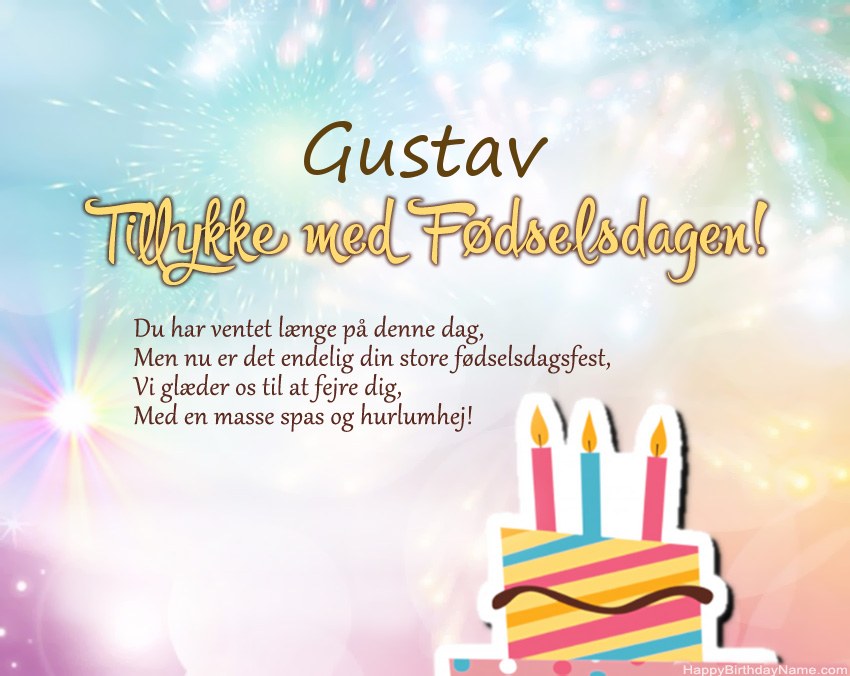 Tillykke med fødselsdagen Gustav i vers