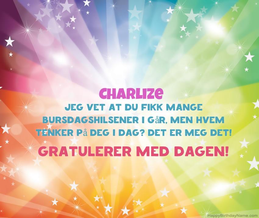 Last ned bilde for Gratulerer med fødselsdagen Charlize
