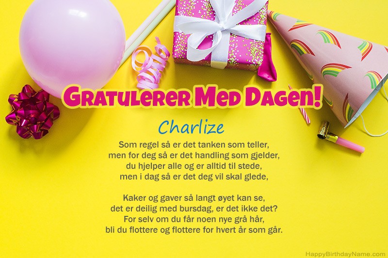 Kul Gratulerer med dagen med fødselsdagen Charlize