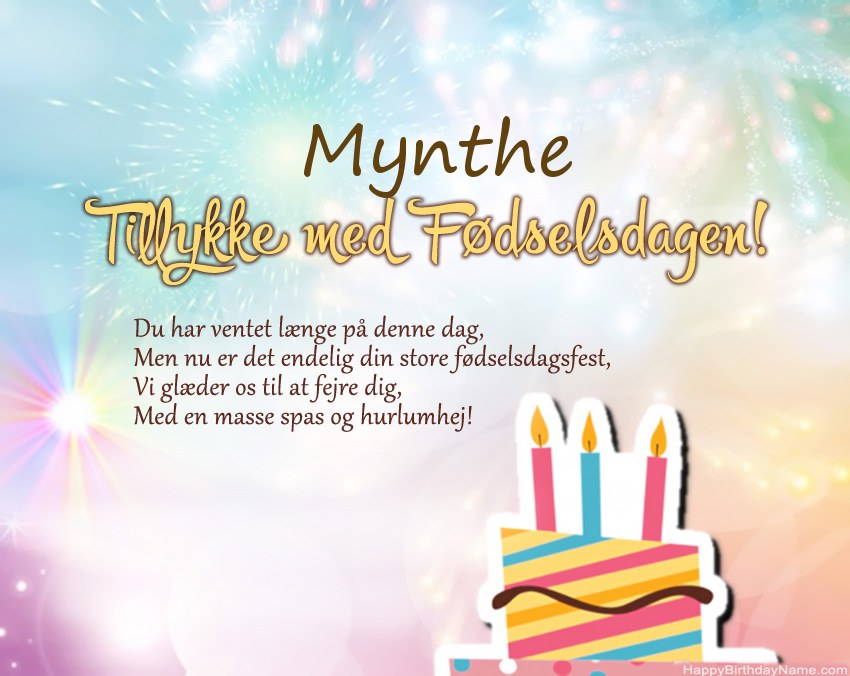 Tillykke med fødselsdagen Mynthe i vers
