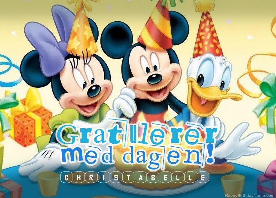 Bursdagshilsen for barns til Christabelle