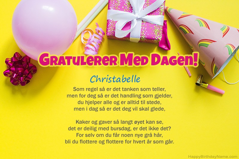 Kul Gratulerer med dagen med fødselsdagen Christabelle