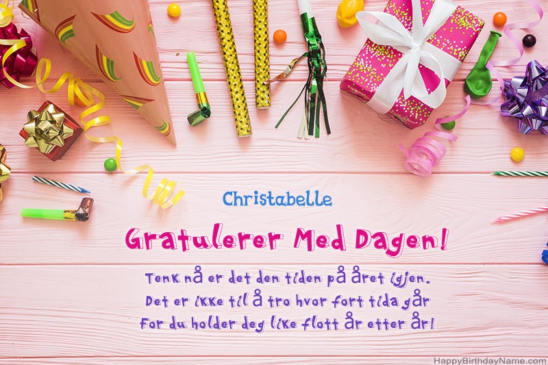 Gratulerer med fødselsdagen Christabelle i bilder