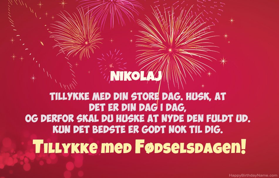Tillykke med fødselsdagen Nikolaj, smukke digte