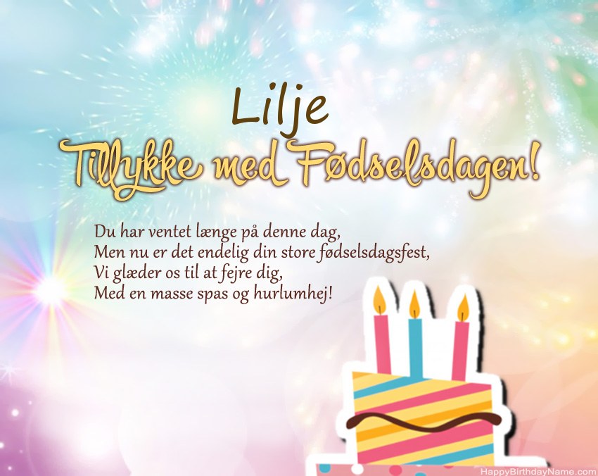 Tillykke med fødselsdagen Lilje i vers Tillykke med fødselsdagen Lilje i vers