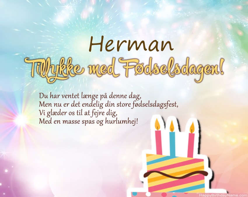 Tillykke med fødselsdagen Herman i vers