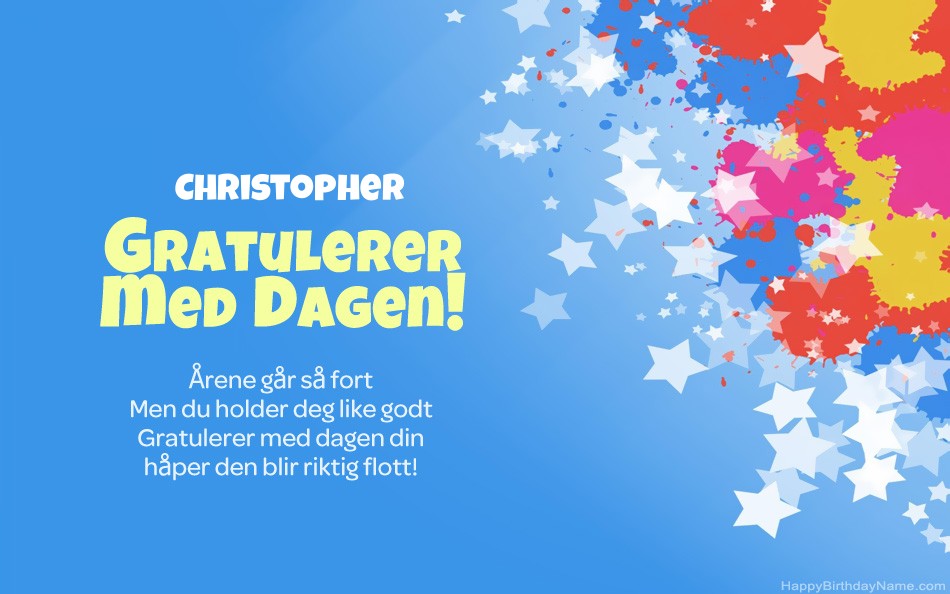 Gratulerer med Christopher fødselsdag