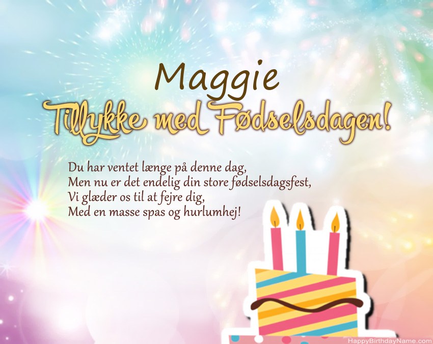 Tillykke med fødselsdagen Maggie i vers