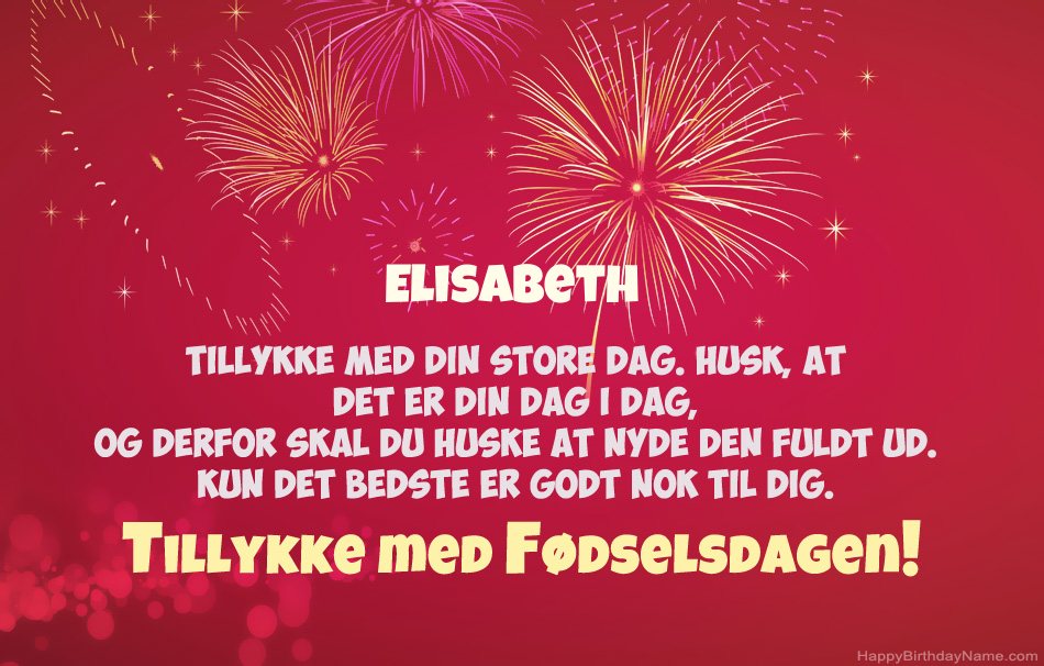 Tillykke med fødselsdagen Elisabeth, smukke digte