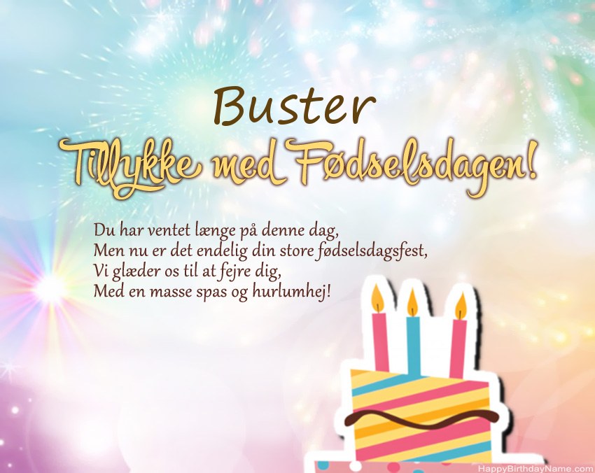 Tillykke med fødselsdagen Buster i vers