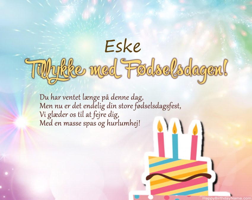 Tillykke med fødselsdagen Eske i vers