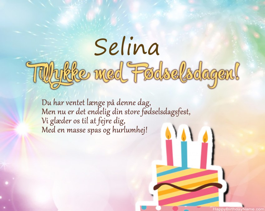 Tillykke med fødselsdagen Selina i vers