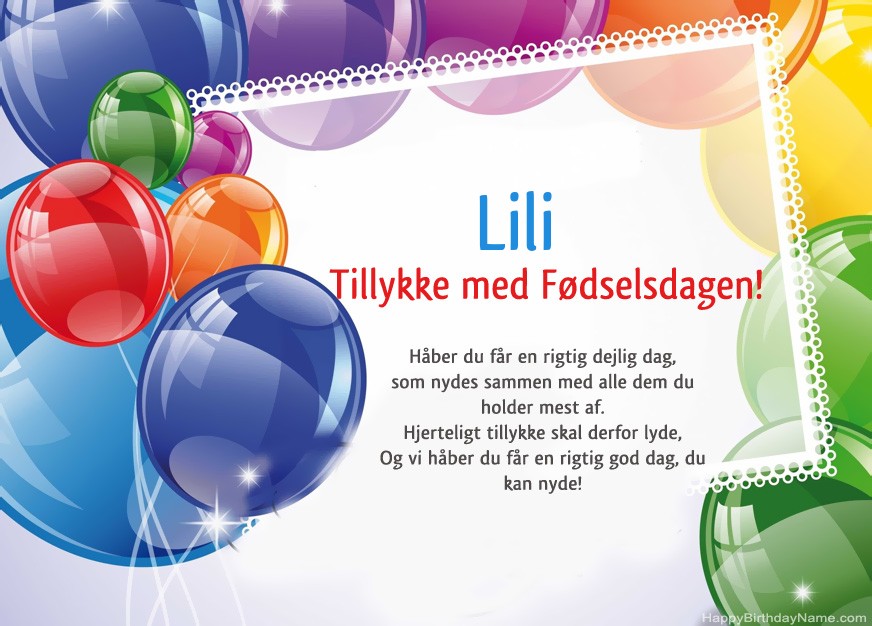 Tillykke med fødselsdagen Lili! Tillykke med fødselsdagen Lili!