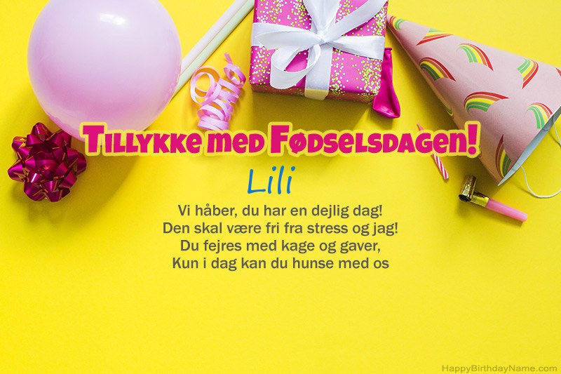 Tillykke med fødselsdagen Lili i prosa Tillykke med fødselsdagen Lili i prosa