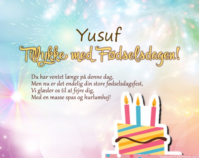 Tillykke med fødselsdagen Yusuf i vers Tillykke med fødselsdagen Yusuf i vers