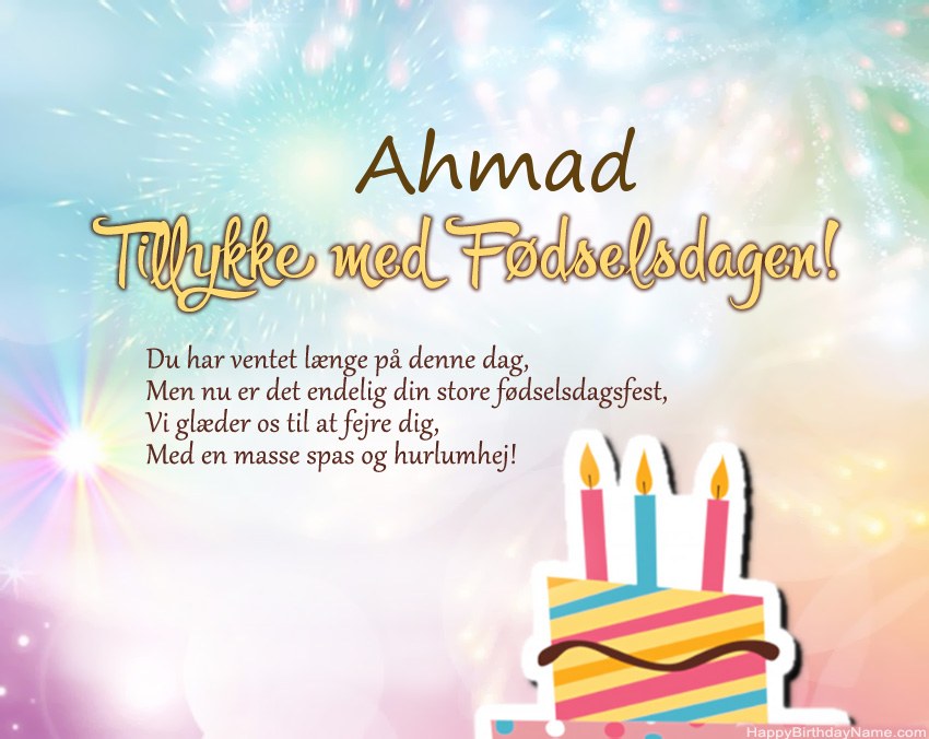 Tillykke med fødselsdagen Ahmad i vers
