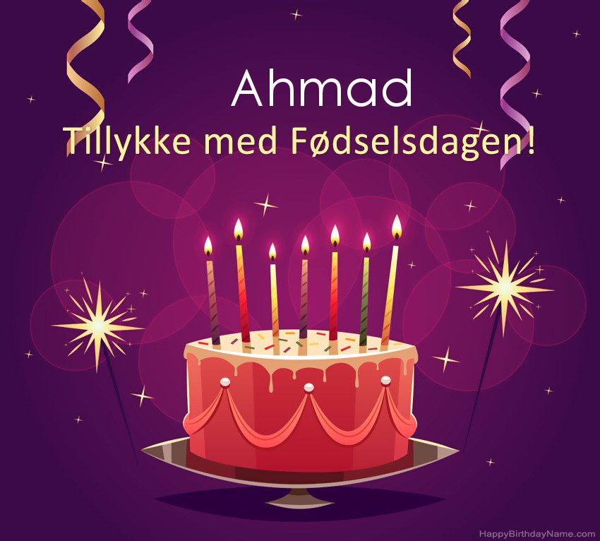 Sjove hilsener til Happy Birthday Ahmad-billeder