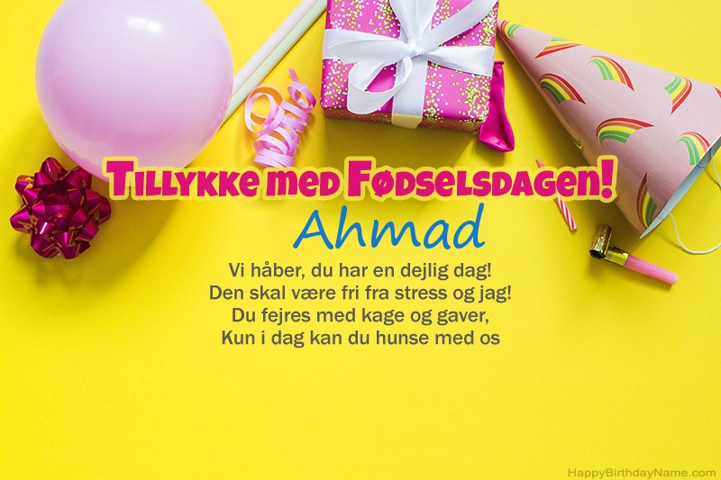 Tillykke med fødselsdagen Ahmad i prosa