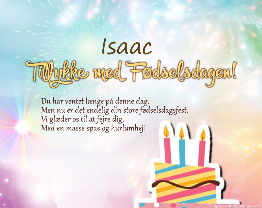 Tillykke med fødselsdagen Isaac i vers