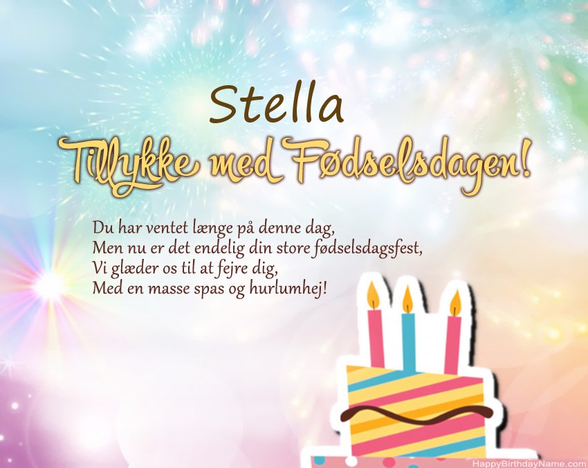 Tillykke med fødselsdagen Stella i vers
