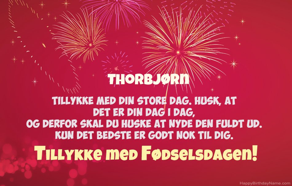 Tillykke med fødselsdagen Thorbjørn, smukke digte