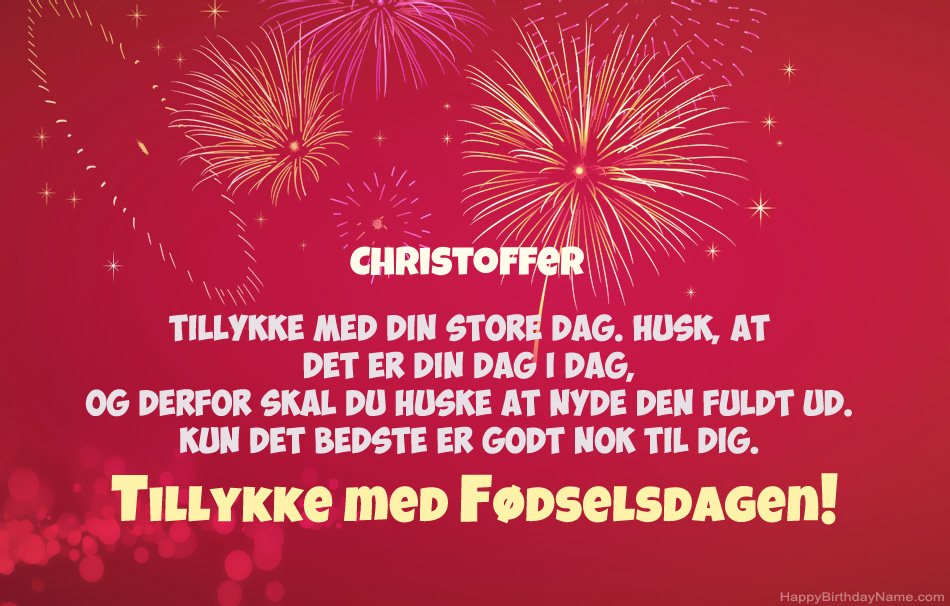 Tillykke med fødselsdagen Christoffer, smukke digte