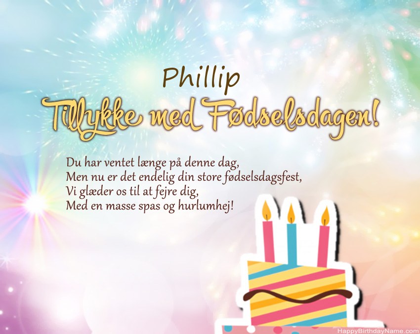 Tillykke med fødselsdagen Phillip i vers