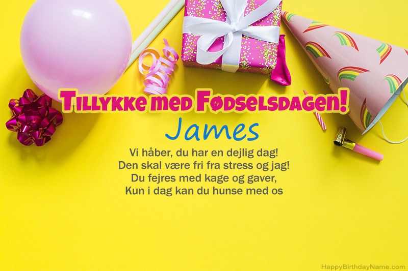 Tillykke med fødselsdagen James i prosa