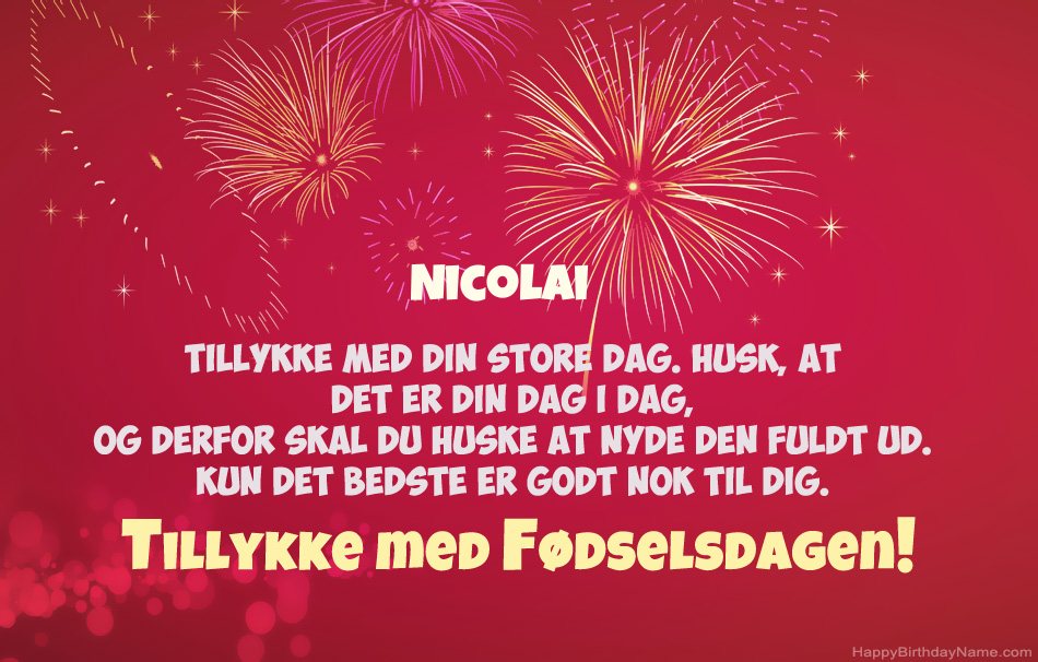 Tillykke med fødselsdagen Nicolai, smukke digte