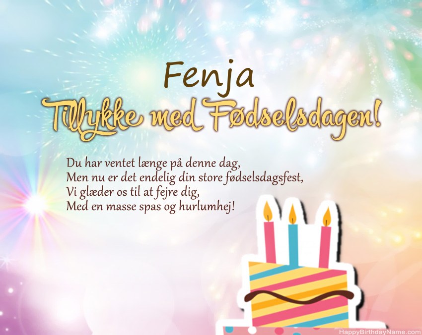 Tillykke med fødselsdagen Fenja i vers