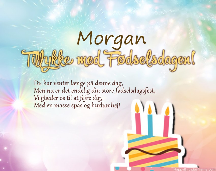 Tillykke med fødselsdagen Morgan i vers