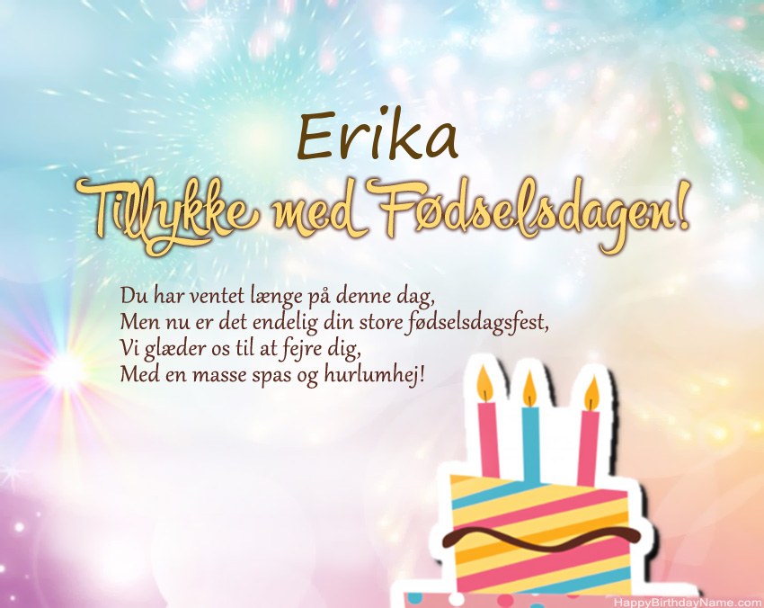 Tillykke med fødselsdagen Erika i vers