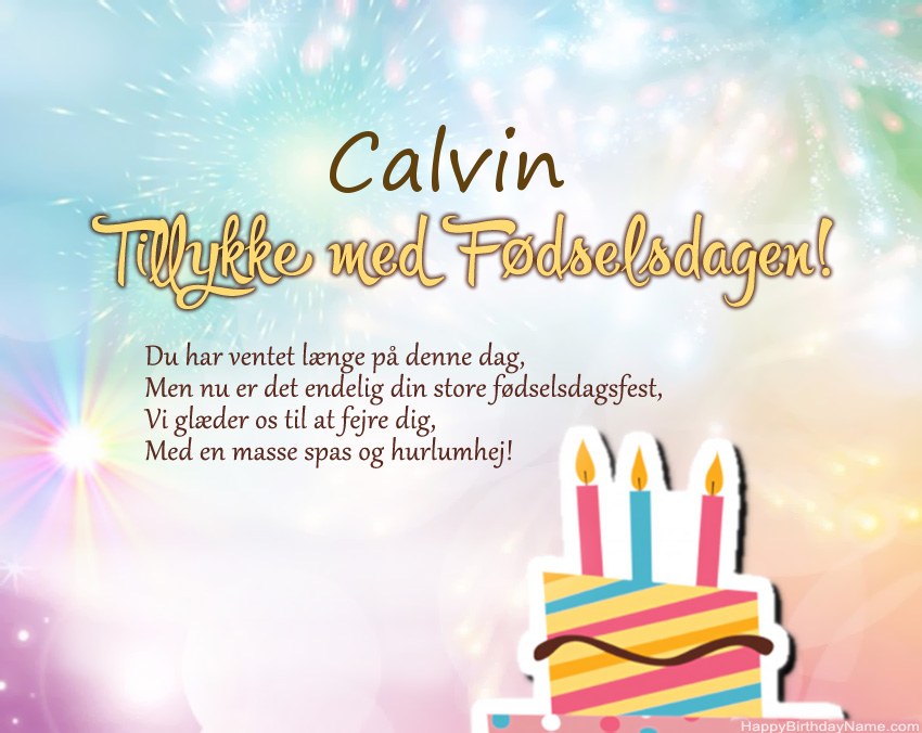 Tillykke med fødselsdagen Calvin i vers Tillykke med fødselsdagen Calvin i vers