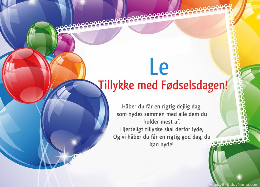 Tillykke med fødselsdagen Le!