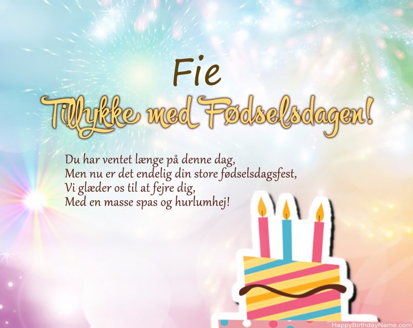 Tillykke med fødselsdagen Fie i vers