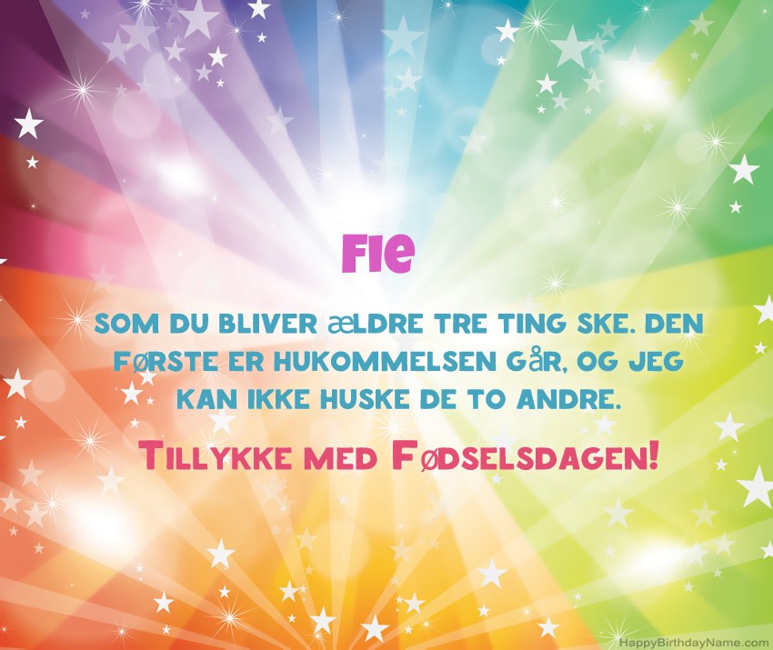 Smukke fødselsdagskort til Fie